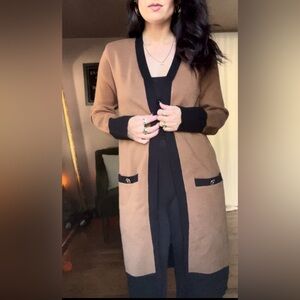 EXPRESS cardigan with embellished buttons and shoulder pads